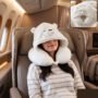 Premium U Shaped Hooded Neck Pillow White Bear Travel Pillow with Hood Cap - Buy Online at Alikart