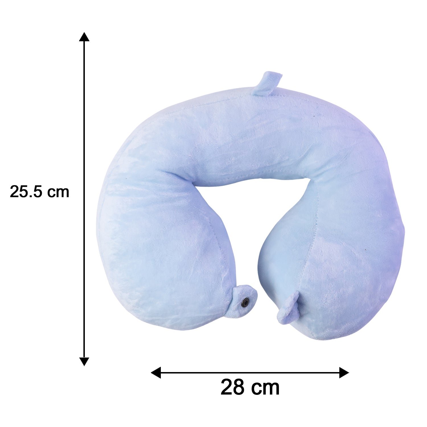U Shaped Soft Travel Neck Pillow Blue Plush Head Neck Support Cushion - Detailed Feature View 4