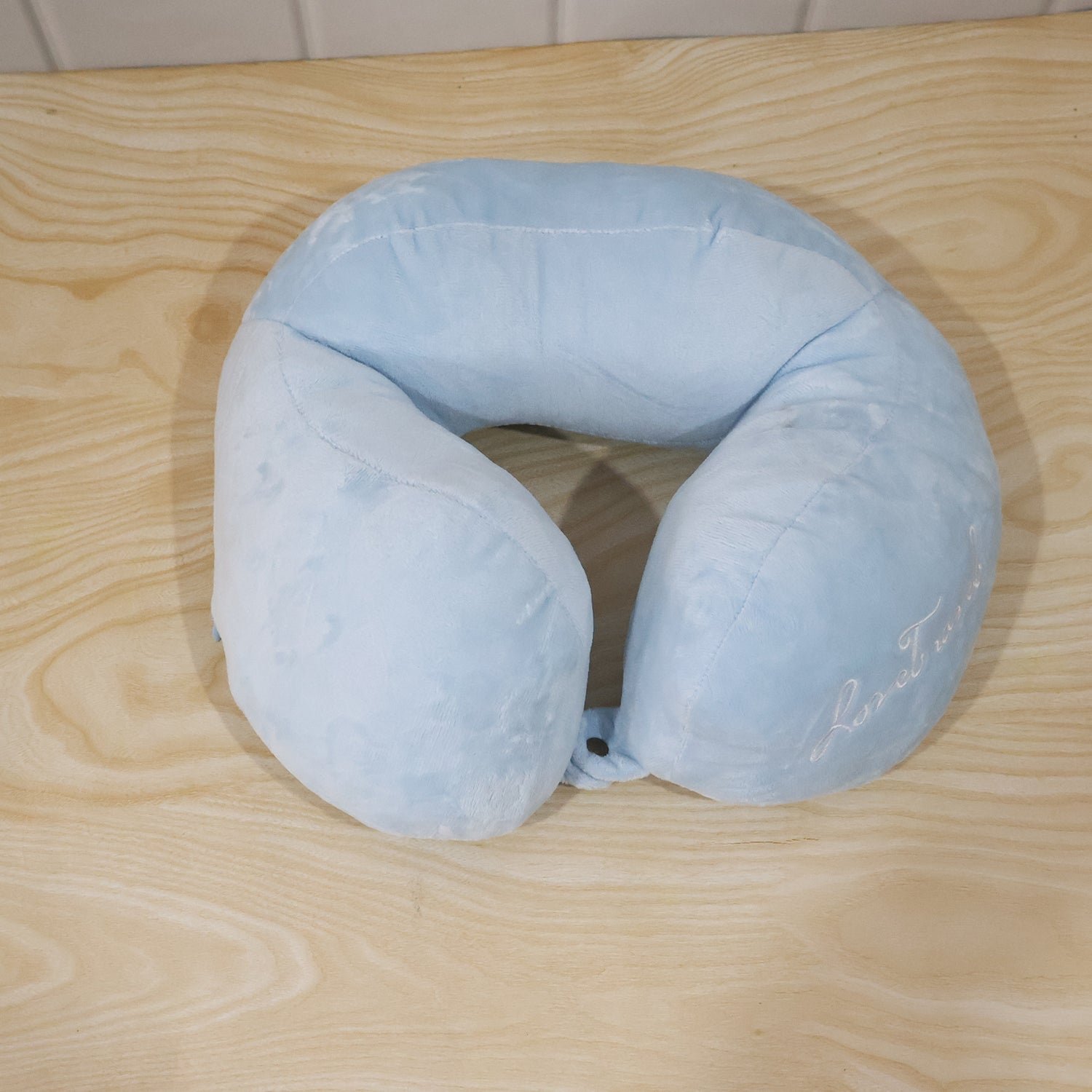 U Shaped Soft Travel Neck Pillow Blue Plush Head Neck Support Cushion - Detailed Feature View 7
