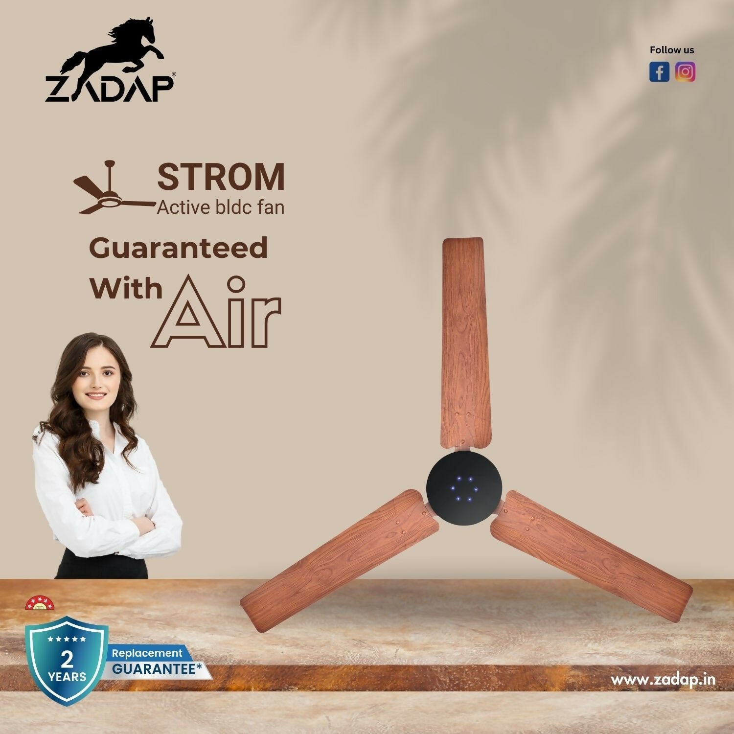 Ultra-Quiet 1200mm High-Speed BLDC Ceiling Fan with Remote Control - Detailed Feature View 1