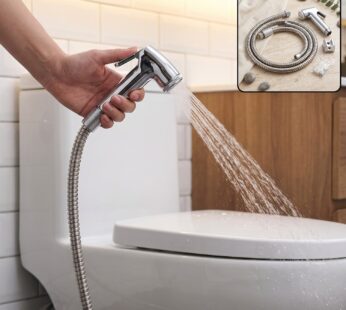Universal Handheld Bidet Sprayer and Flexible Shower Hose Set for Bathroom Cleaning