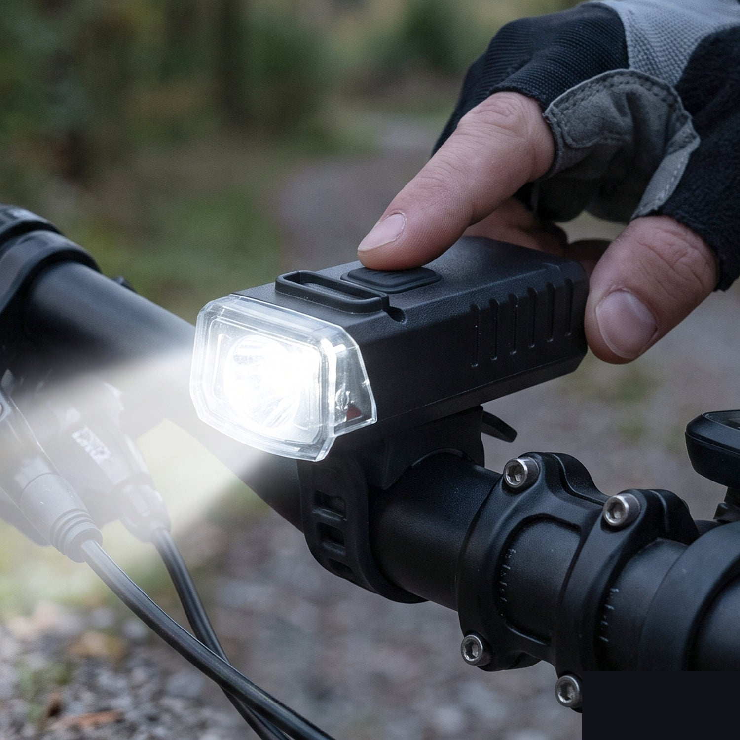 USB Rechargeable Bicycle Headlight with Handlebar Mount for Night Riding - Detailed Feature View 6