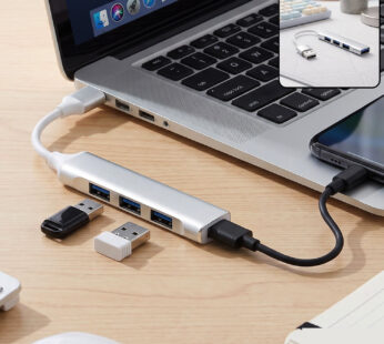 USB to Four Port USB Hub Multi Interface Adapter for Laptop and Computer