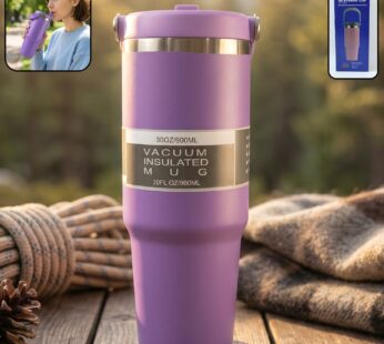 Vacuum Insulated Travel Mug – 890ML Stainless Steel Hot & Cold