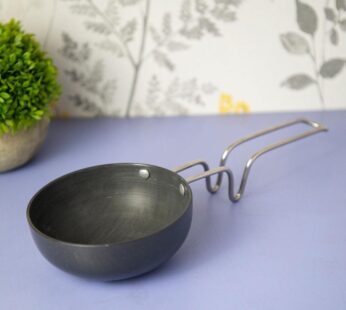 Vagaria Hard Anodized, Tadka Pan, Black, Stainless Steel