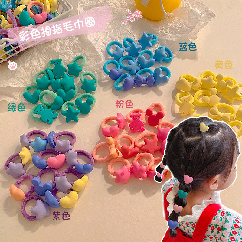 Vibrant 22-Piece Mini Hair Accessory Kit – Colorful Clips and Elastic Ties for Girls - Detailed Feature View 2