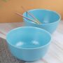 Premium Vibrant Turquoise Melamine Round Serving Bowls | Shatterproof Set of 2 for Indoor & Outdoor Dining - Buy Online at Alikart