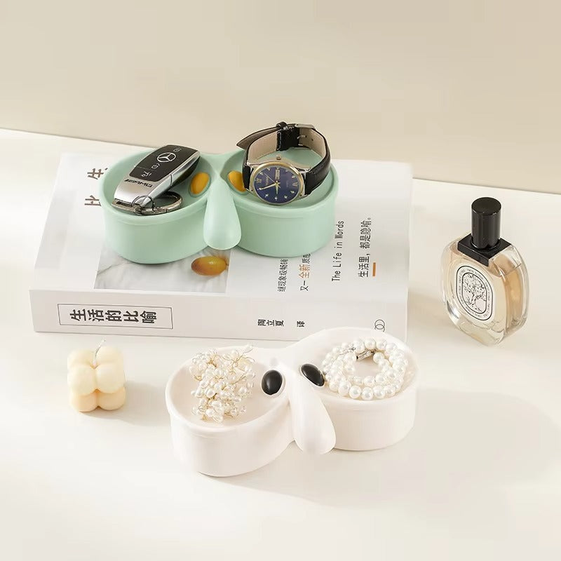 Whale Dual-Slot Eyewear Organizer Box – Cute Desktop & Bedside Storage - Detailed Feature View 1