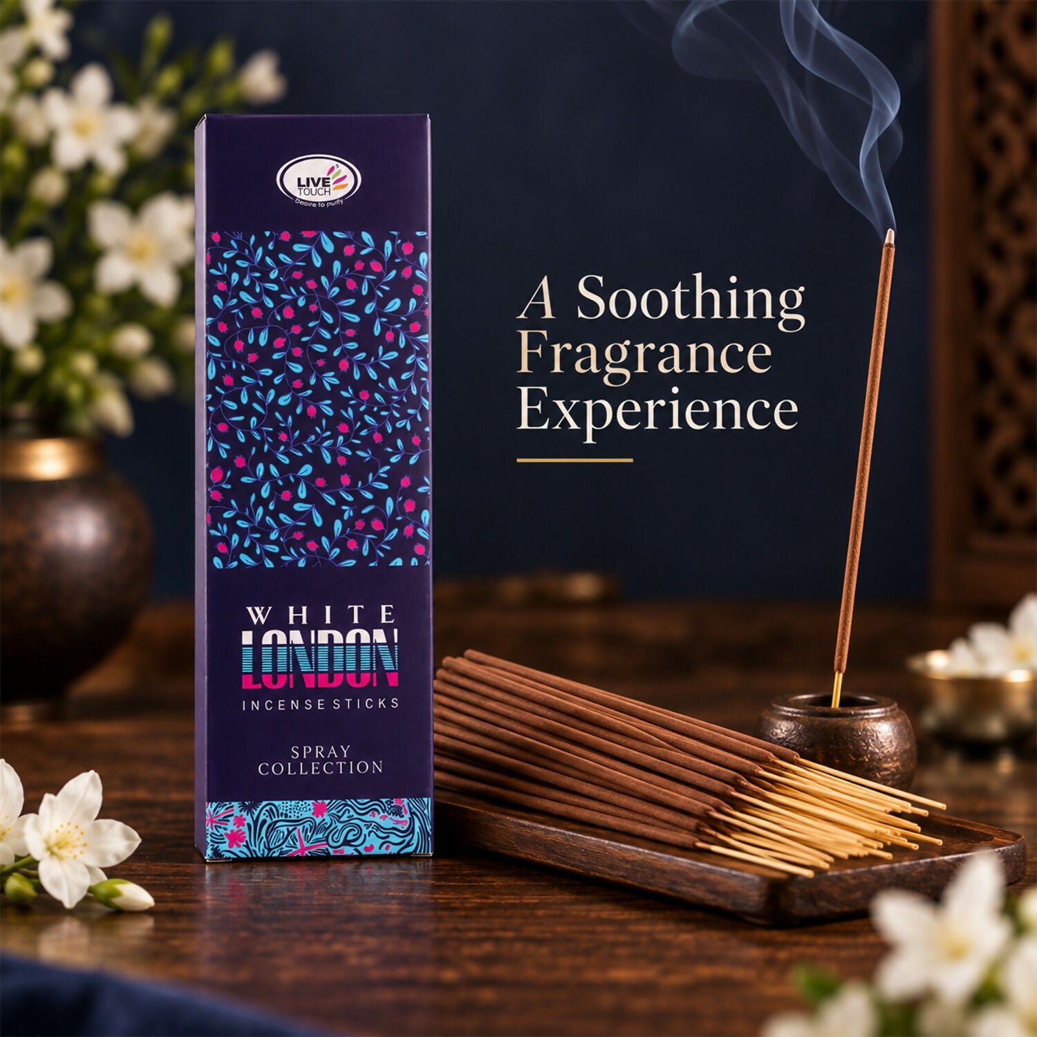 White London Fragrant Incense Sticks for Meditation, Pooja, and Home Aromatherapy - 100g - Detailed Feature View 3