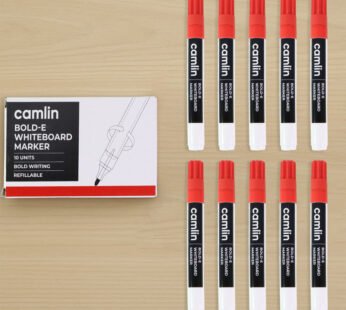 Whiteboard Marker – Bold Red Ink, Refillable Pack of 10