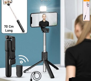 Wired Selfie Stick – 70cm Extendable Handle Tripod Stand