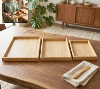 Wooden Finish Multipurpose Serving Tray Set – Stylish & Durable