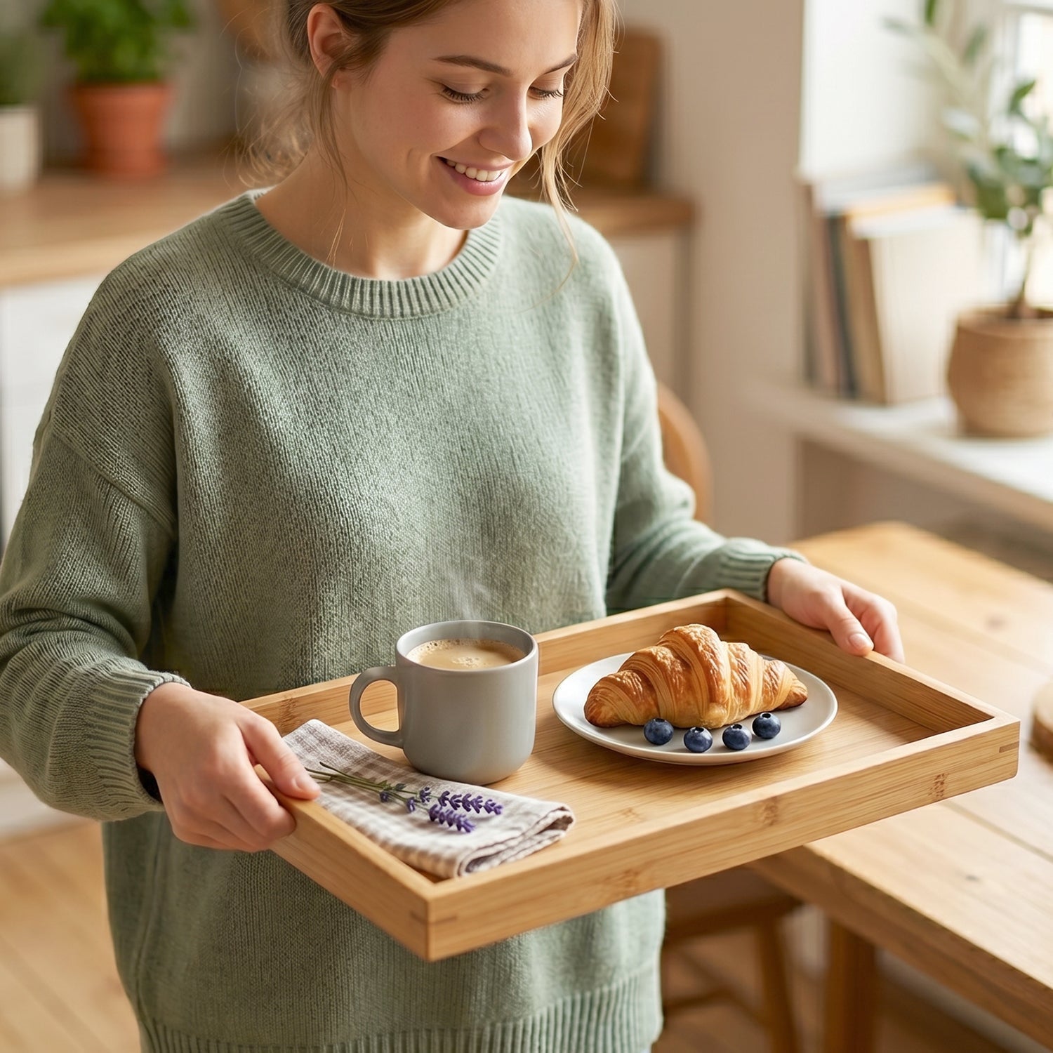 Wooden Finish Multipurpose Serving Tray Set – Stylish & Durable - Detailed Feature View 4