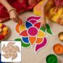 Premium Wooden Floral Rangoli Stencil Board for Effortless Festive Floor Art - Buy Online at Alikart