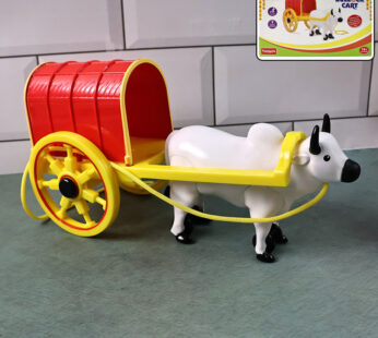 Wooden Pull-Along Bullock Cart Educational Toy for Toddlers